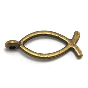 12pcs Christian Fish Charms bronze tone ichthys Jesus fish jewelry making‎